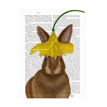 Fab Funky 'Daffodil Rabbit Book Print' Canvas Art, 14x19